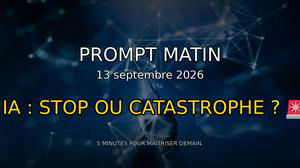 ⚠️ IA : Ralentir AVANT la catastrophe ? Fuite Revolut choque ! | Prompt Matin - 13 septembre 2026