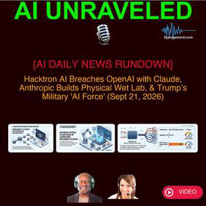 [AI DAILY NEWS RUNDOWN - VIDEO] Hacktron AI Breaches OpenAI with Claude, Anthropic Builds Physical Wet Lab, & Trump’s Military 'AI Force' (Sept 21, 2026)