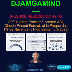 [RÉSUMÉ HEBDOMADAIRE IA] GPT-6 Astra Proclamé comme AGI, Claude Résout Fermat, et le Risque des 1% de Revenus (01–06 Septembre 2026)